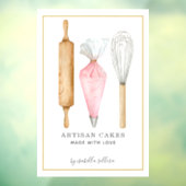 Bakkerij Pastry Chef Waterverf Baking Utiers Raamsticker (Vel 3)