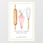 Bakkerij Pastry Chef Waterverf Baking Utiers Raamsticker (Vel)