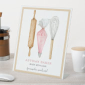 Bakkerij Pastry Chef Waterverf Baking Utiers Reclamebord Met Voetstuk (Insitu)