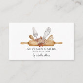 Bakkerij Pastry Chef Waterverf Baking Utiers Visitekaartje (Voorkant)