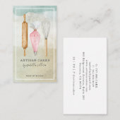 Bakkerij Pastry Chef Waterverf Baking Utiers Visitekaartje (Voorkant / Achterkant)