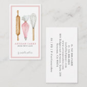 Bakkerij Pastry Chef Waterverf Baking Utiers Visitekaartje (Voorkant / Achterkant)