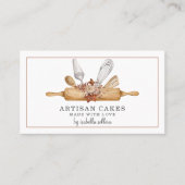 Bakkerij Pastry Chef Waterverf Baking Utiers Visitekaartje (Voorkant)