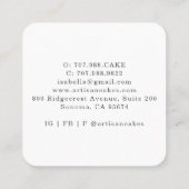 Bakkerij Pastry Chef Waterverf Baking Utils Busi Vierkante Visitekaartje (Achterkant)