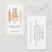 Bakkerij Pastry Chef Waterverf Baking Utils Busi Visitekaartje (Voorkant / Achterkant)