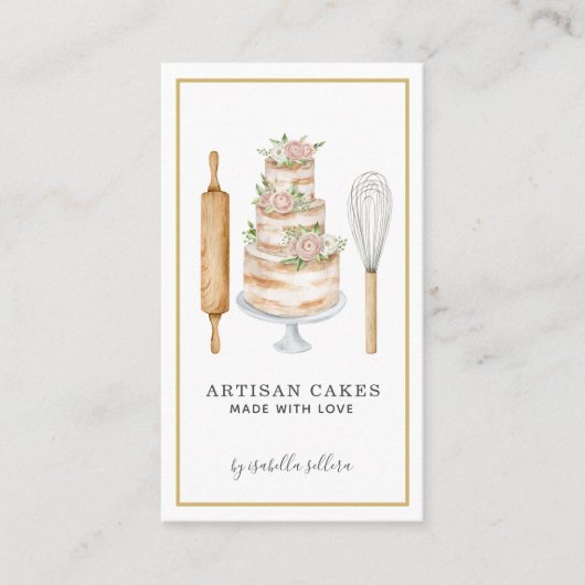 Bakkerij Pastry Chef Waterverf Baking Utils Busi Visitekaartje (Voorkant)