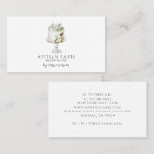 Bakkerij Pastry Chef Waterverf Cake Business Visitekaartje (Voorkant / Achterkant)