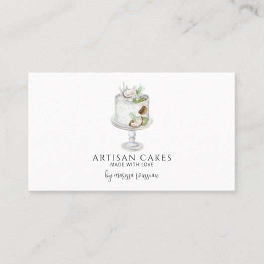 Bakkerij Pastry Chef Waterverf Cake Business Visitekaartje (Voorkant)