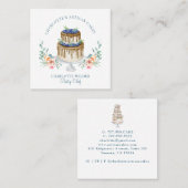 Bakkerij Pastry Chef Waterverf Cake Vierkante Visitekaartje (Voorkant / Achterkant)