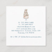 Bakkerij Pastry Chef Waterverf Cake Vierkante Visitekaartje (Achterkant)