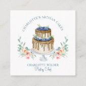 Bakkerij Pastry Chef Waterverf Cake Vierkante Visitekaartje (Voorkant)