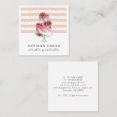 Bakkerij Pastry Chef Waterverf Cake Vierkante Visitekaartje (Voorkant / Achterkant)