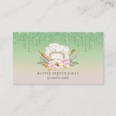Bakkerij Pastry Chef Waterverf Chef Pet Glitter Bu Visitekaartje (Voorkant)