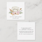 Bakkerij Pastry Chef Waterverf Chef Pet Vierkante Visitekaartje (Voorkant / Achterkant)