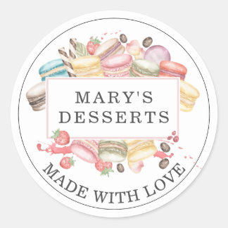 Bakkerij Pastry Chef Waterverf Desserts Classic Ro Ronde Sticker