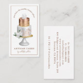 Bakkerij Pastry Chef Waterverf Roos Gold Pearl Cak Visitekaartje (Voorkant / Achterkant)