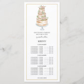 Bakkerij Pastry Chef Waterverf Roze Floral Cake Menu (Voorkant)