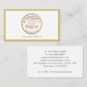 Bakkerij Pastry Chef Waterverf Roze gouddesserts Visitekaartje (Voorkant / Achterkant)