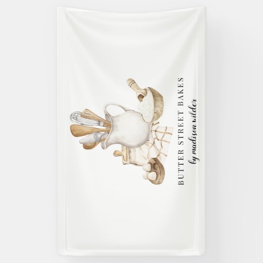 Bakkerij Pastry Chef-Waterverf Spandoek (Verticaal)
