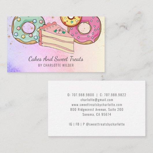Bakkerij Pastry Chef Waterverf Visitekaartje (Voorkant / Achterkant)