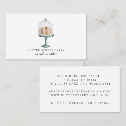 Bakkerij Pastry Chef Waterverf Visitekaartje (Voorkant / Achterkant)