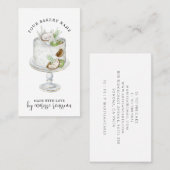 Bakkerij Pastry Chef Waterverf White Cake Dessert Visitekaartje (Voorkant / Achterkant)