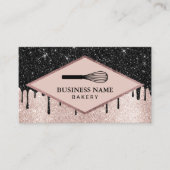 Bakkerij Pastry Chef Whisk Black Drift Roos Gold Visitekaartje (Voorkant)