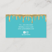 Bakkerij Pastry Chef Whisk Logo Modern Turquoise Visitekaartje (Achterkant)