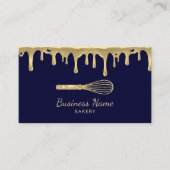 Bakkerij Pastry Chef Whisk Logo Moderne marine & G Visitekaartje (Voorkant)