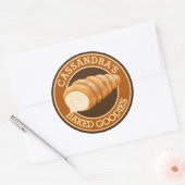 Bakkerij Pastry Cream Horn Bread Baker's Logo Ronde Sticker (Envelop)