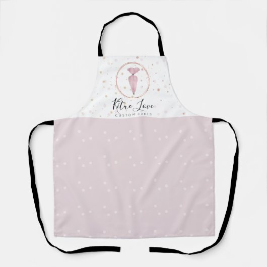 Bakkerij Pastry Cream Squeezer Polka Dots Schort (Voorkant)