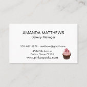 Bakkerij Pastry Cupcake Roze Mixer Visitekaartje (Achterkant)