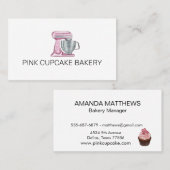 Bakkerij Pastry Cupcake Roze Mixer Visitekaartje (Voorkant / Achterkant)