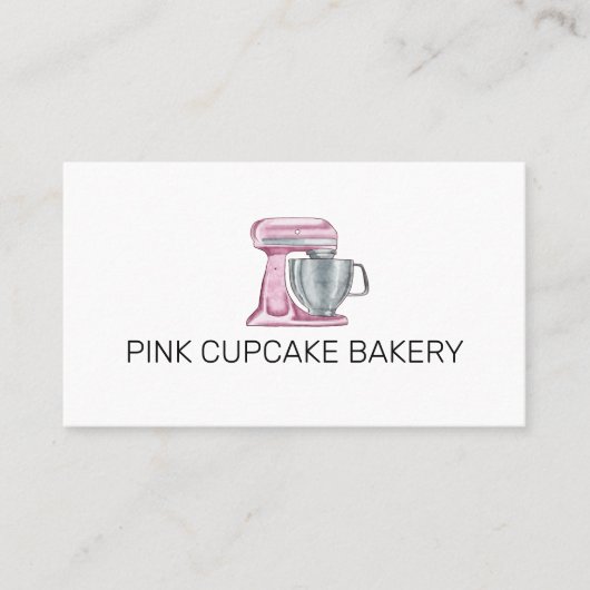 Bakkerij Pastry Cupcake Roze Mixer Visitekaartje (Voorkant)