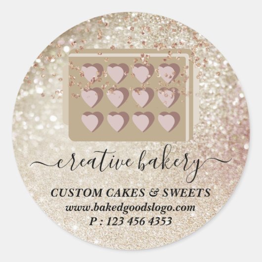 Bakkerij Pastry glitter sparkle koekjes chocolade Ronde Sticker (Voorkant)