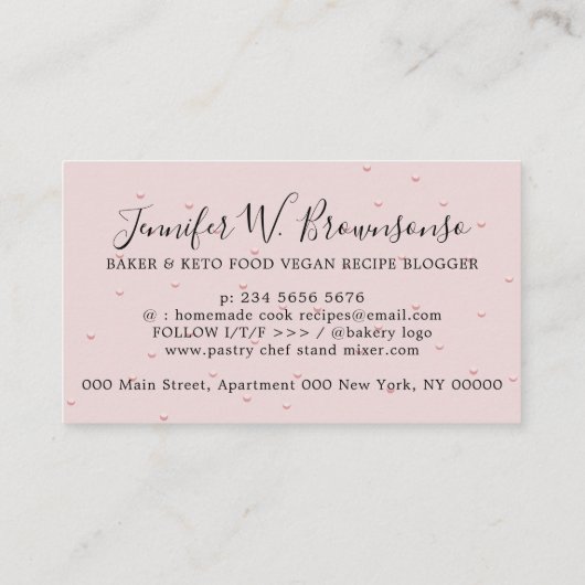 Bakkerij Pastry Patisserie logo Cirkelroze Visitekaartje (Achterkant)