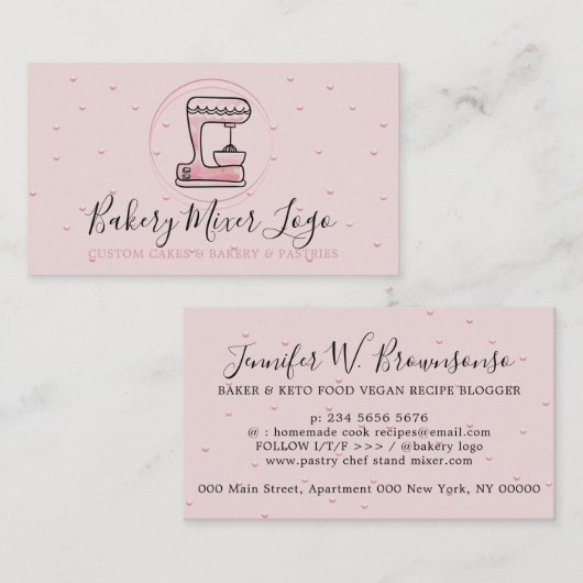 Bakkerij Pastry Patisserie logo Cirkelroze Visitekaartje (Voorkant / Achterkant)