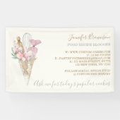 Bakkerij Pastry Roze Bloemen Boho Creatief Spandoek (Horizontaal)