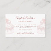 Bakkerij Pastry White Rose Gold Glitter Druppels C Visitekaartje (Achterkant)