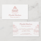 Bakkerij Pastry White Rose Gold Glitter Druppels C Visitekaartje (Voorkant / Achterkant)