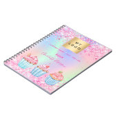 Bakkerij pastry winkel glitters cupcakes naam  notitieboek (Linkerzijde)