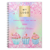 Bakkerij pastry winkel glitters cupcakes naam  notitieboek (Voorkant)