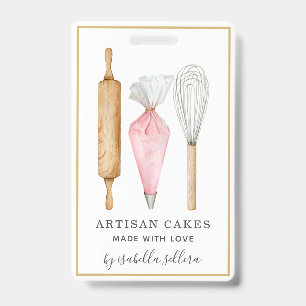 Bakkerij Pastuurschef Waterverf Bakbenodigdheden Badge