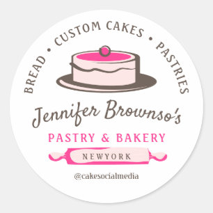 Bakkerij Patisserie Cake Kunstenaar Cupcake Ronde Sticker