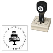 bakkerij patisserie CAKE ROND RETOURADRES Rubberstempel (Gestempeld)