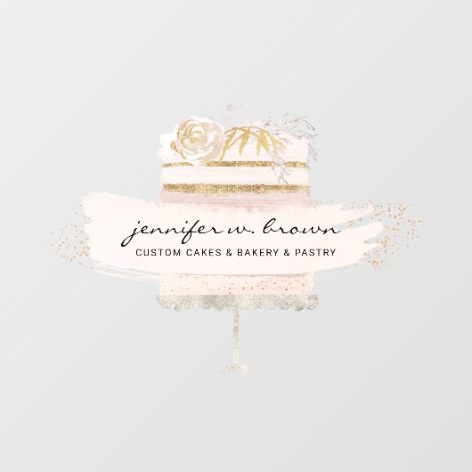 Bakkerij Patisserie Glitter Cake Raamsticker (Vel)