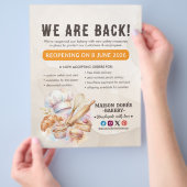 Bakkerij Patissier Bakken Catering Groot Heropenin Flyer (Hand)