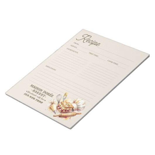 Bakkerij Patissier Bakrecepten Pagina Kookboek Notitieblok (Schuin)
