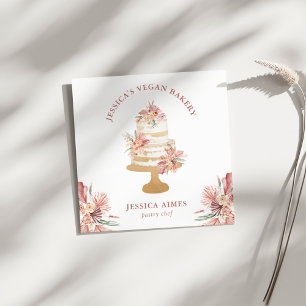 Bakkerij Patissier Bloemstuk Bedrijfskaart Vierkante Visitekaartje