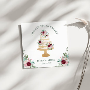 Bakkerij Patissier Bloemstuk Bedrijfskaart Vierkante Visitekaartje